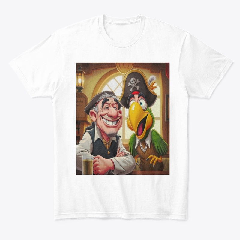 A MAN WITH PARROT T.SHIRT 