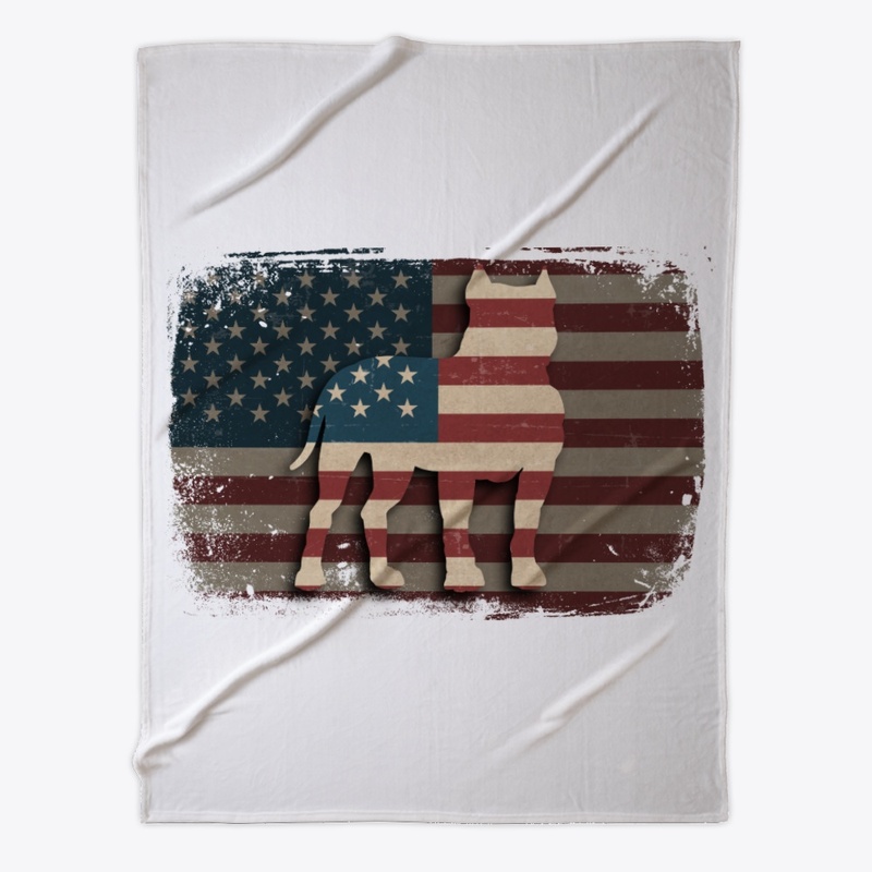 Vintage American Flag Pit Bull Gift