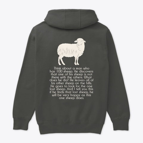The Parable Of The Lost Sheep Dark Grey Heather T-Shirt Back