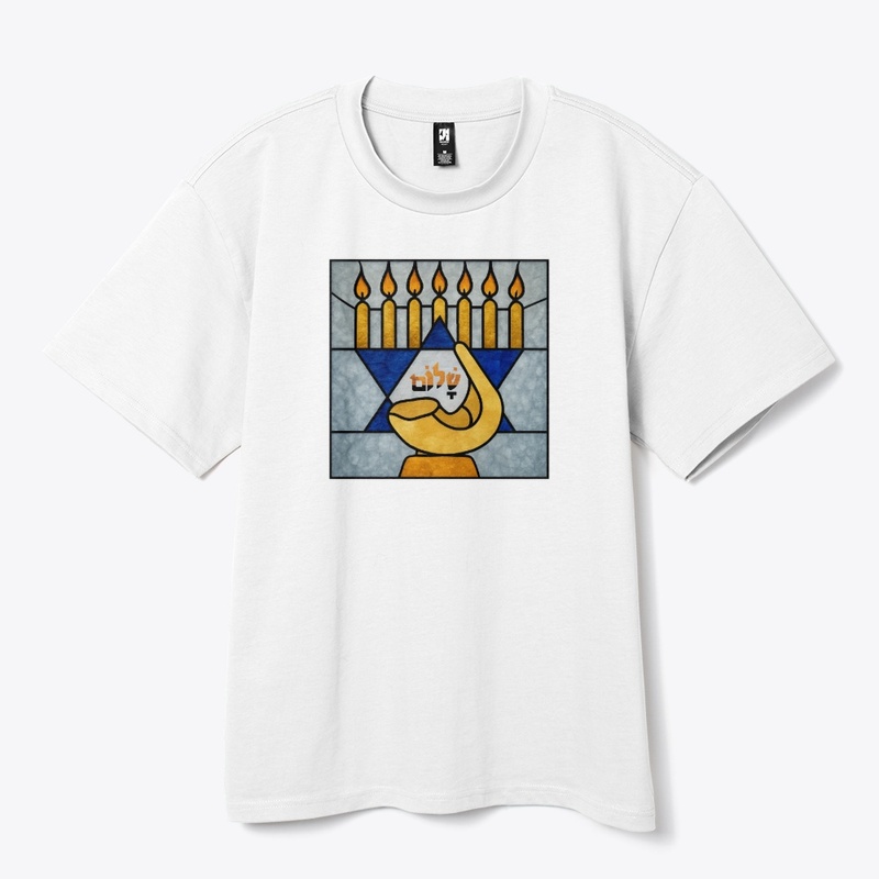 Menorah Mosaic T-Shirt - Star of David