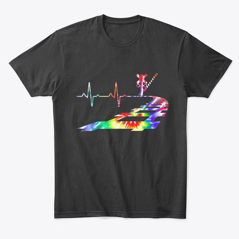 Heartbeat Railroad Train Tie Dye railway