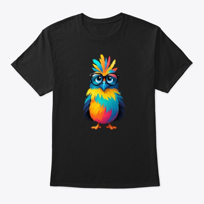 Color Splash Owl Bird with Glasses