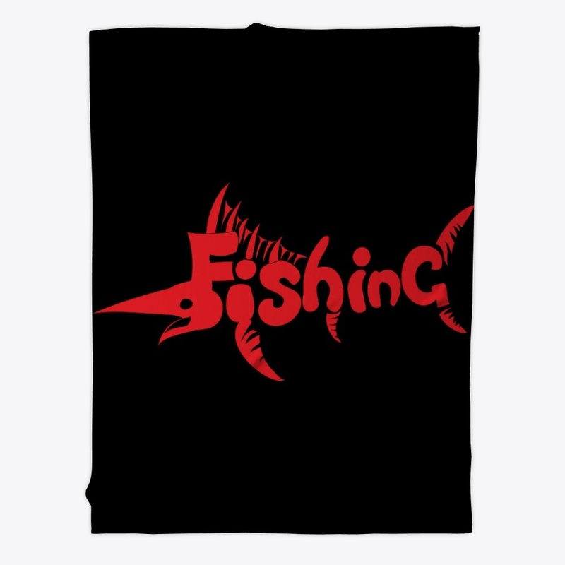 Red fishing funny logo