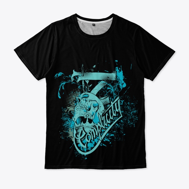 Blue skull with blue blood