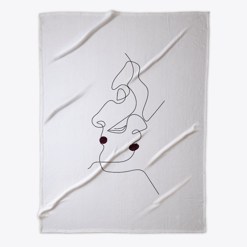 Abstract Woman Face Line Art T-Shirt, 