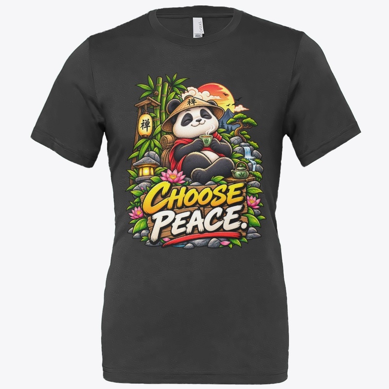 Choose Peace Panda T-Shirt Design 