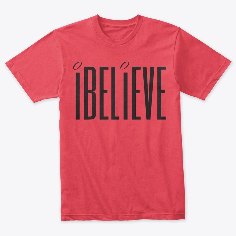 iBELiEVE blk logo tee