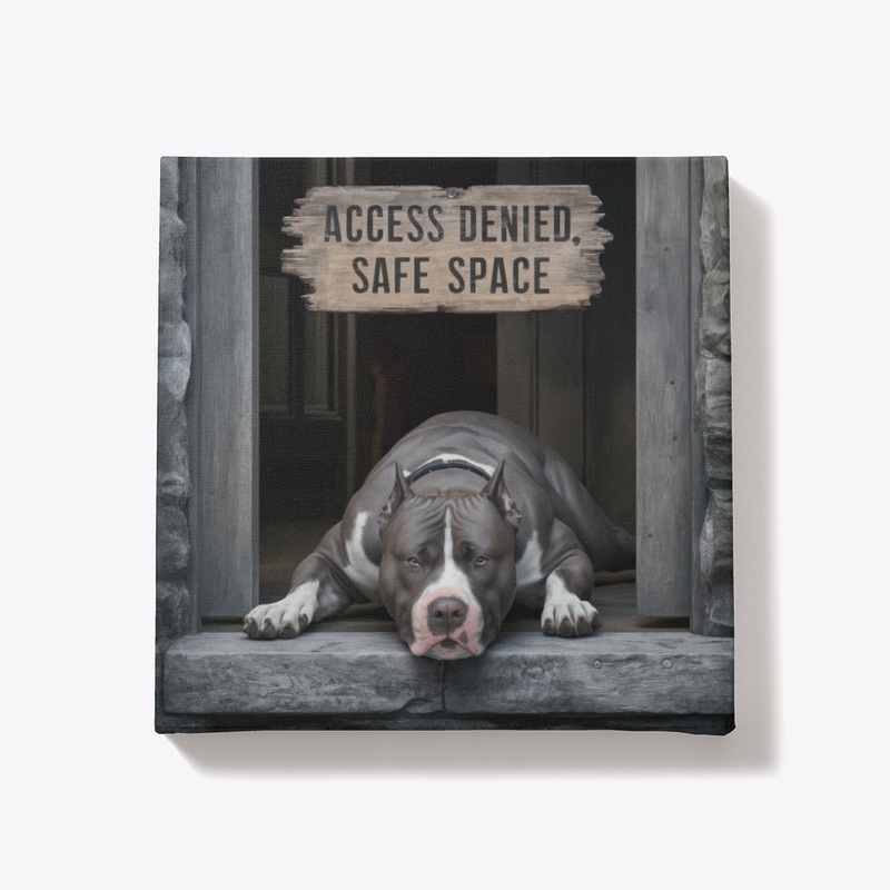 Dog Guarded Safe Space Canvas