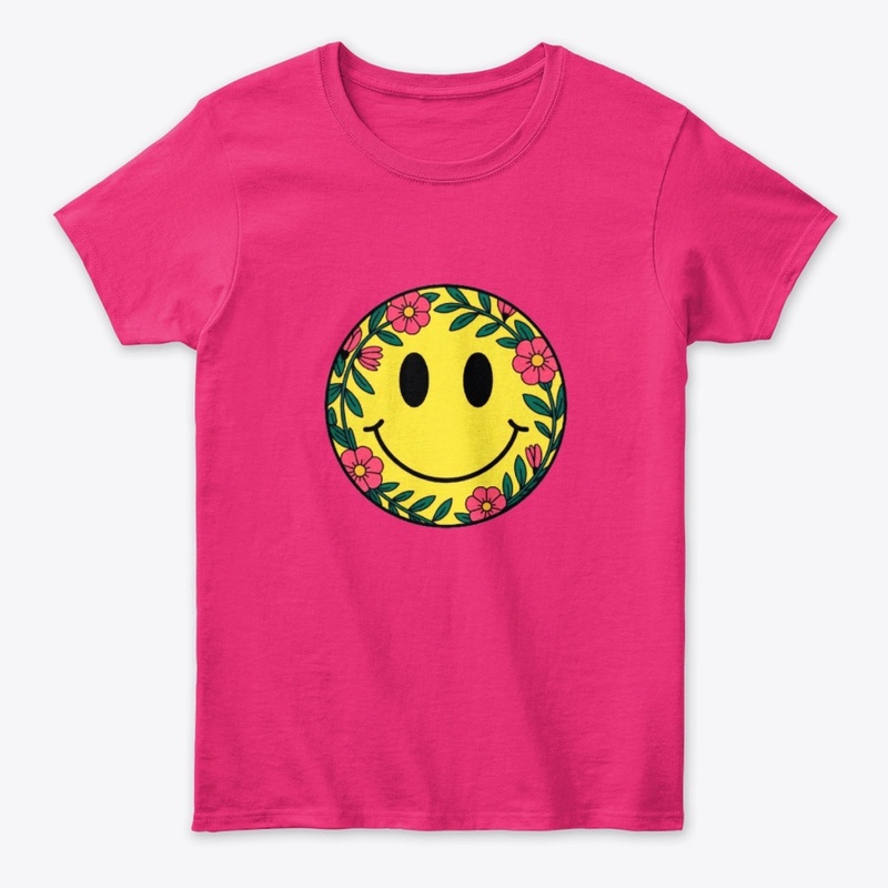 Floral Smiley Positivity Tee