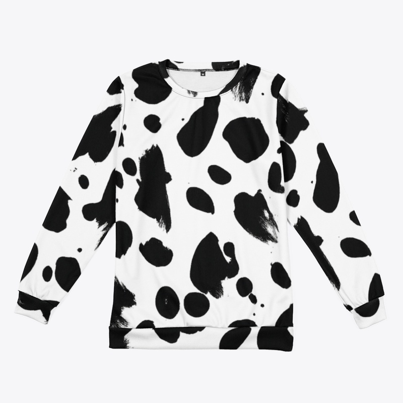 Slashed Paint Pattern White Shirt