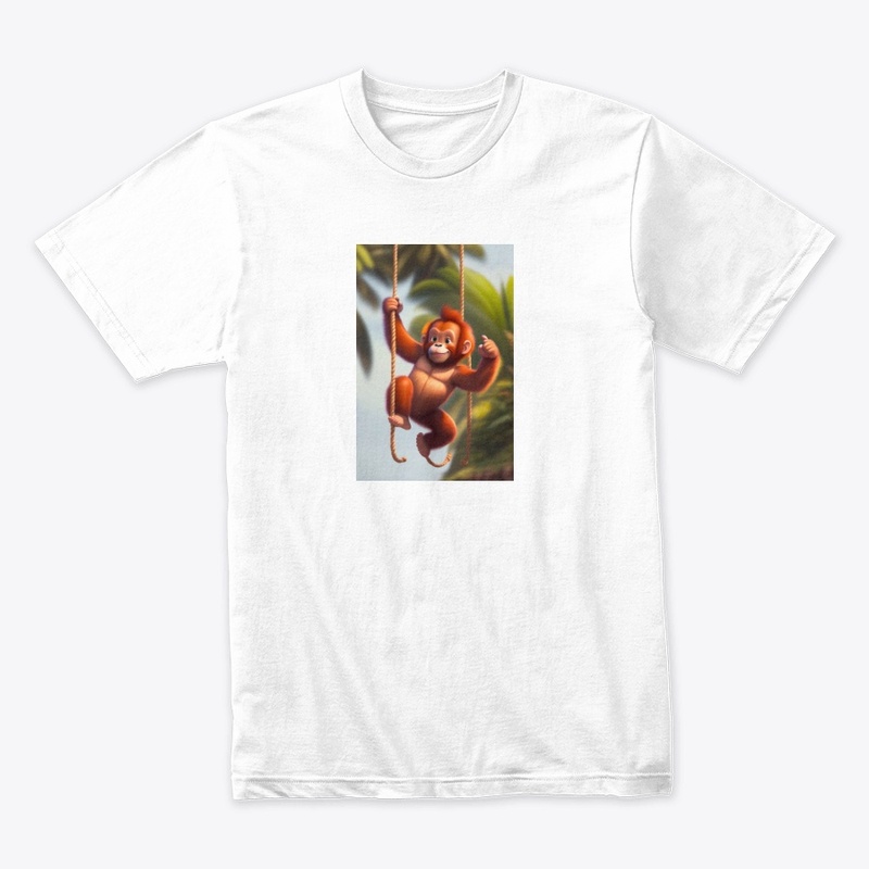 monkey hanging on a tree like tarzan
