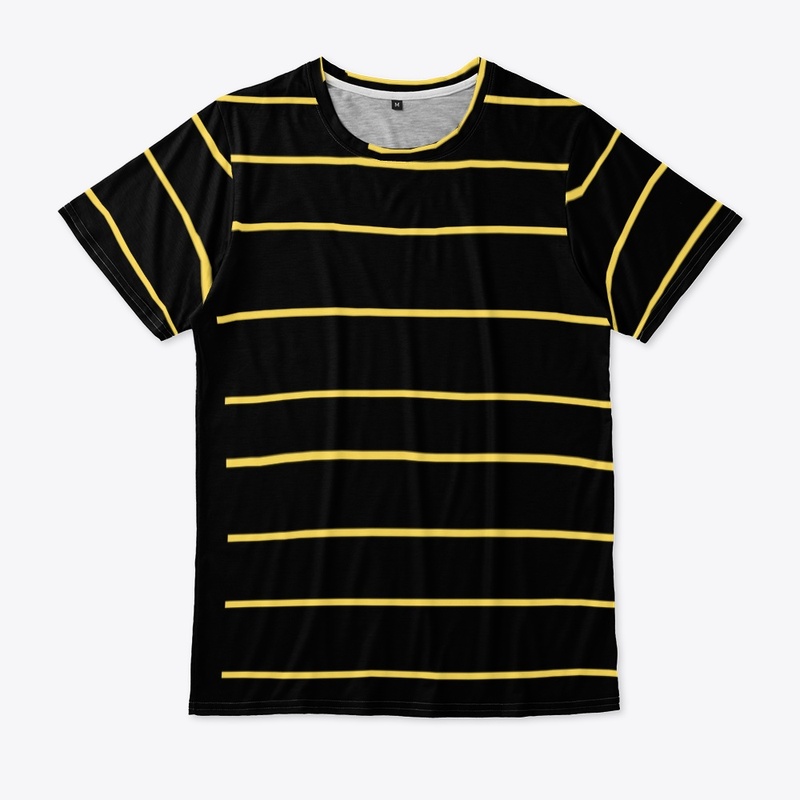 Black yellow overall print Men's tee
