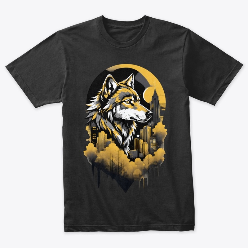 Black & Gold Urban Wolf Shirt