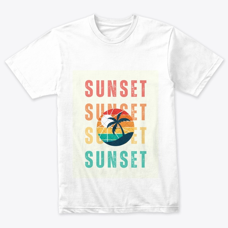Sunset Vibe White T-Shirt (customizable)