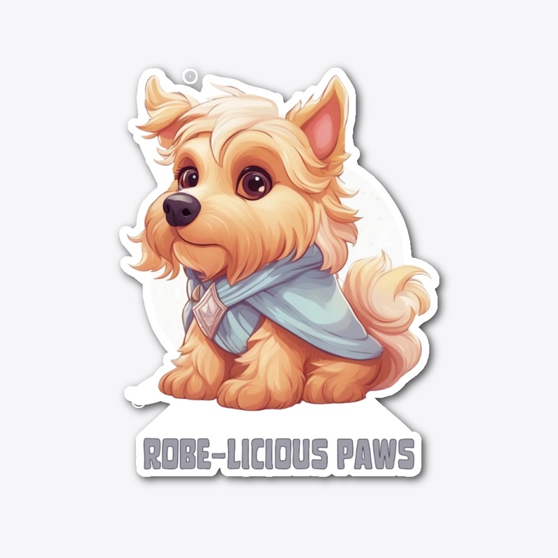 Cute Furry Dog Wearing Robe