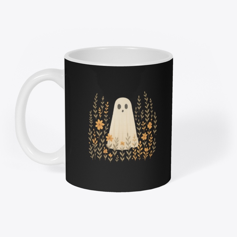 Whimsical Ghost in Wildflower Field