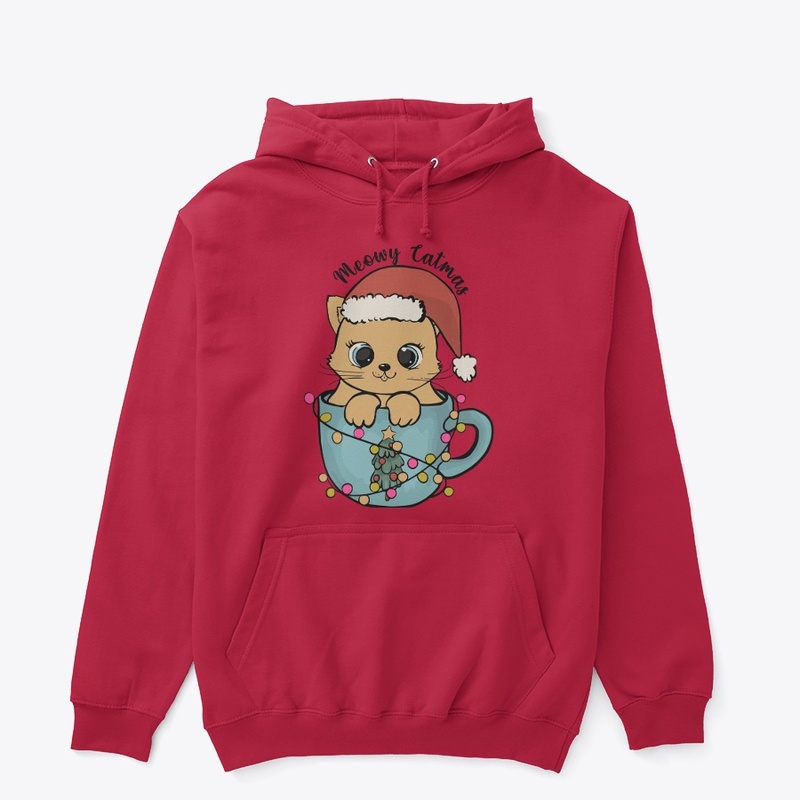 Christmas Kitten in a Christmas cup