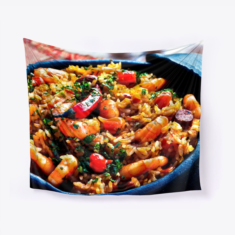 Delicious fried rice tapestry