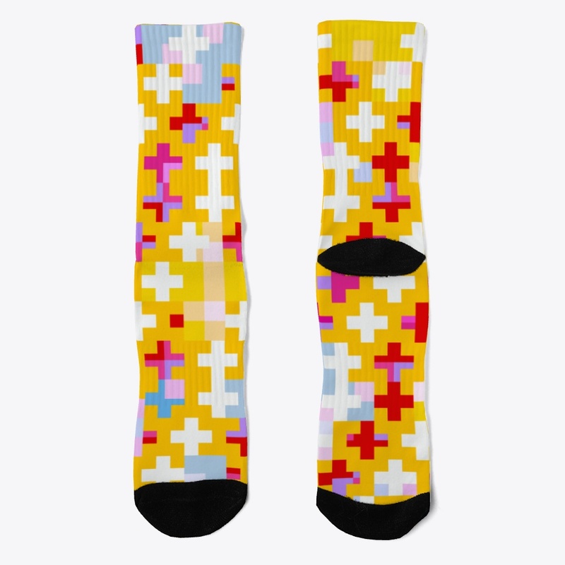 Abstract Multicolor Crosses Pattern