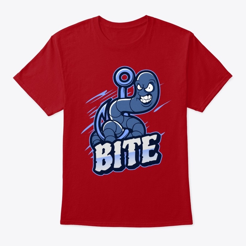 Worm Bite Fishing Hook Funny Cartoon 