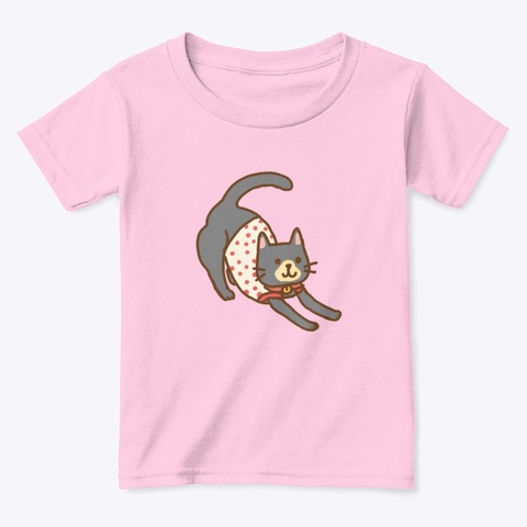 Downward Facing Cat Light Pink  T-Shirt Front