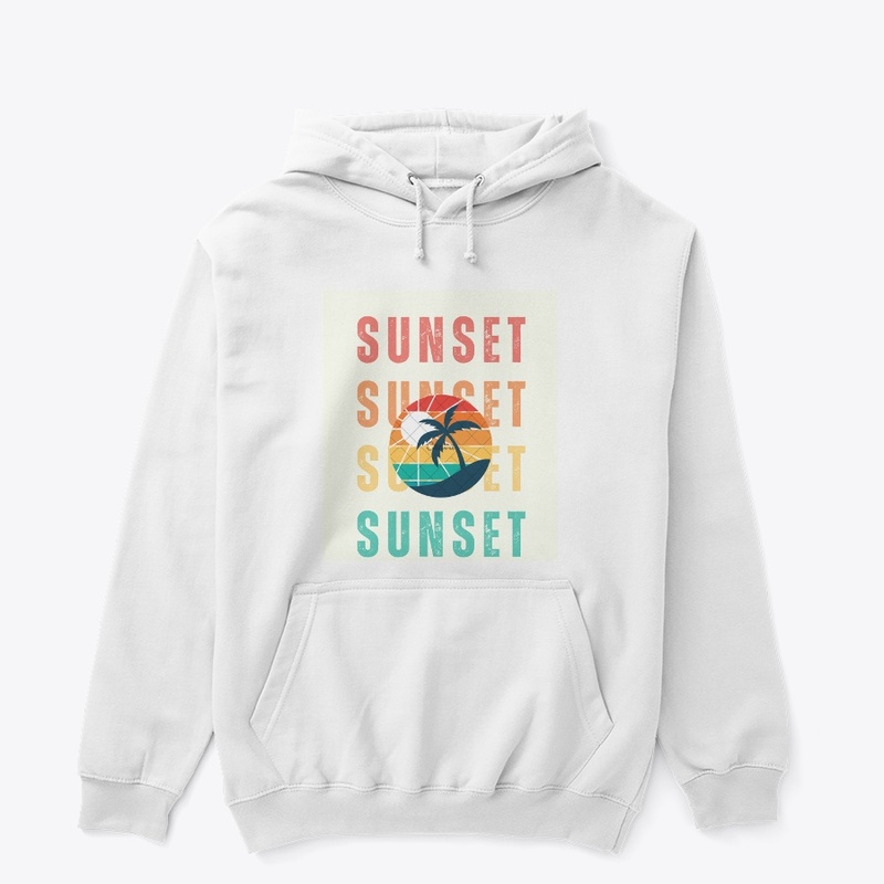 Sunset Vibe White T-Shirt (customizable)