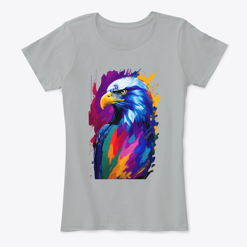 Vibrant Eagle in colorful splatter, left