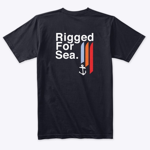 Rigged For Sea Standard Team Rider. Vintage Navy Camiseta Back