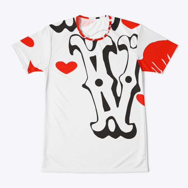 Love Heart Letter Print T Shirt