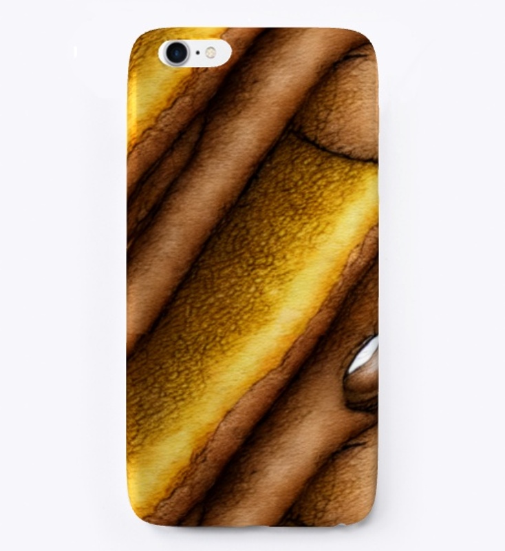 Gold and Brown Abstract Print 