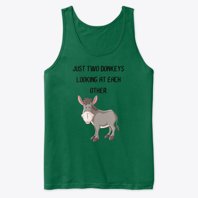 Just two donkeys looking at each other