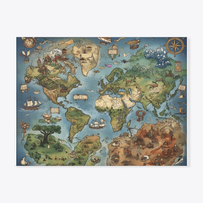Whimsical World Map