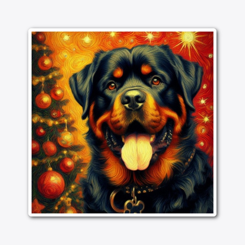 Rottweiler Christmas Portrait