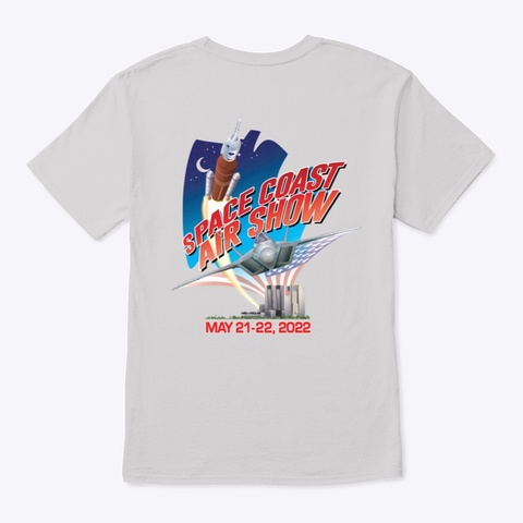 2022 Space Coast Air Show Apparel Light Steel Kaos Back