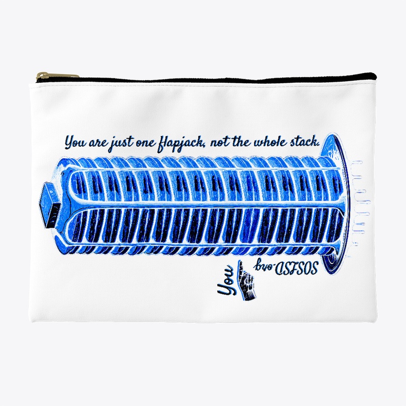 Flapjack Stack pouch in pottery blue