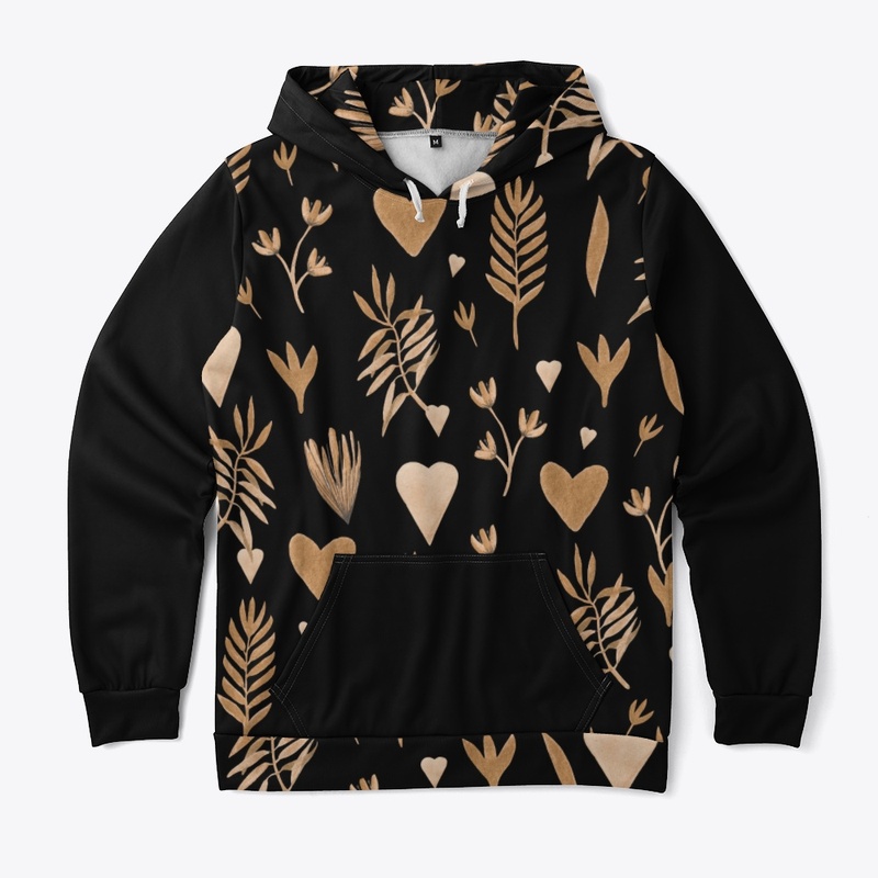 Allover printed design in black