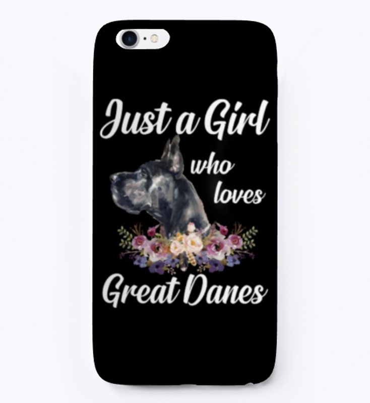 Girl Loves Great Danes Watercolor Style