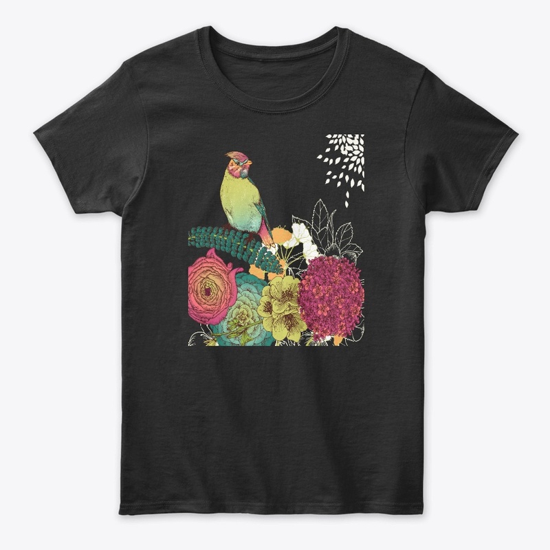  Bird and flowers