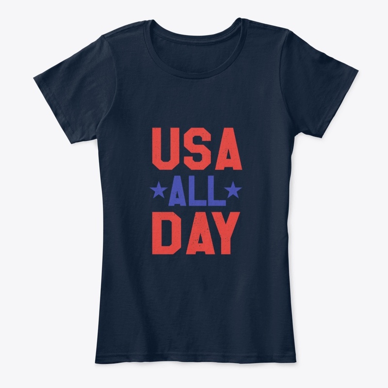 USA All Day  Patriotic Graphic Tees