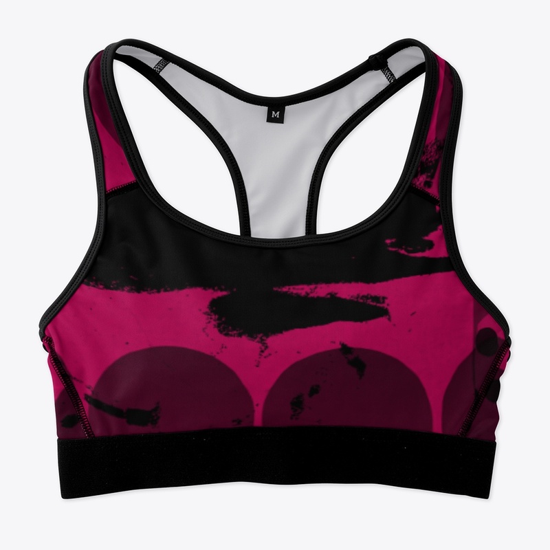 Pink Blk Paint Splatter Abstract