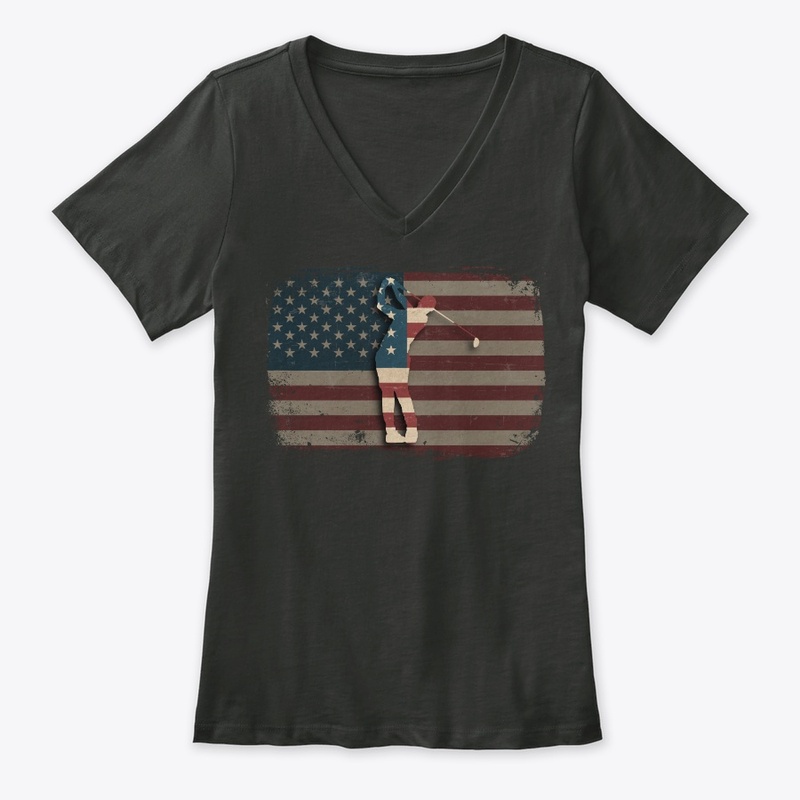 Vintage American Flag Golfing Gift