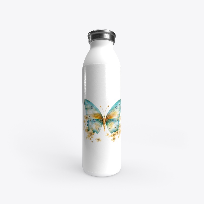 Orange and Light Blue Butterfly Mug