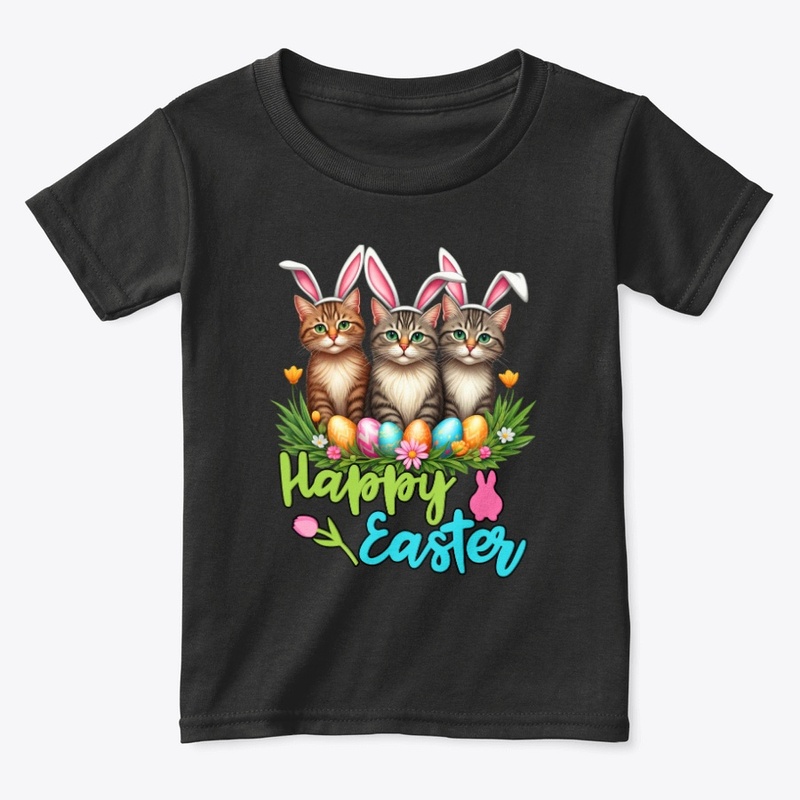 Happy Easter Cute Bunny Cats