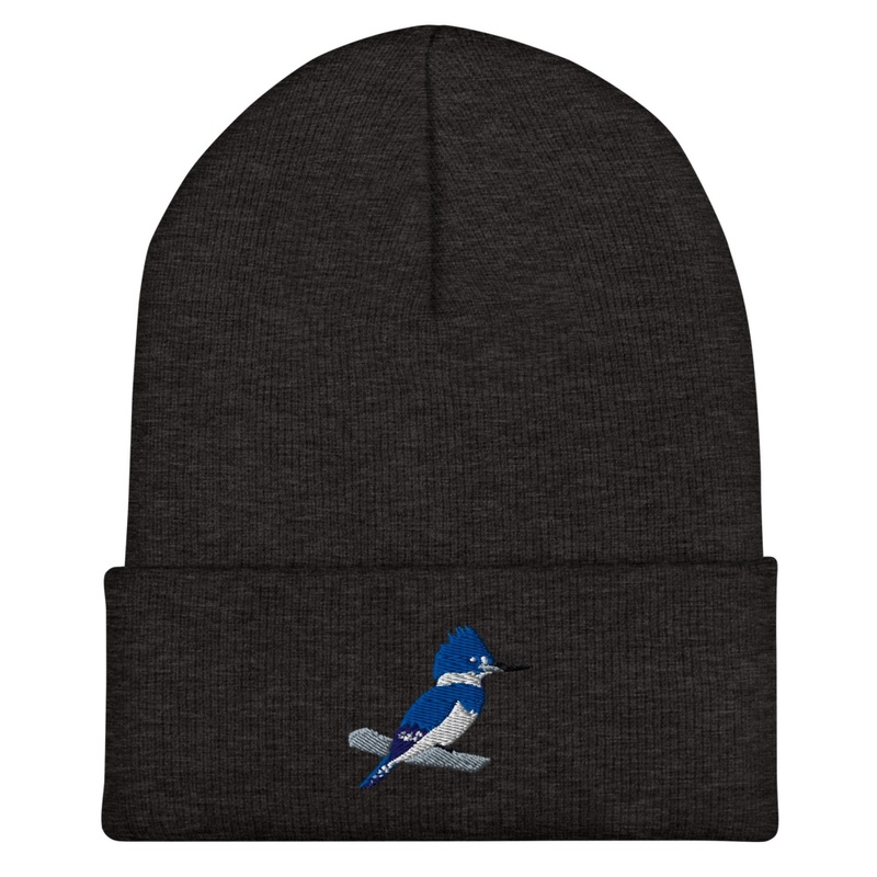 Belted Kingfisher Embroidered Beanie