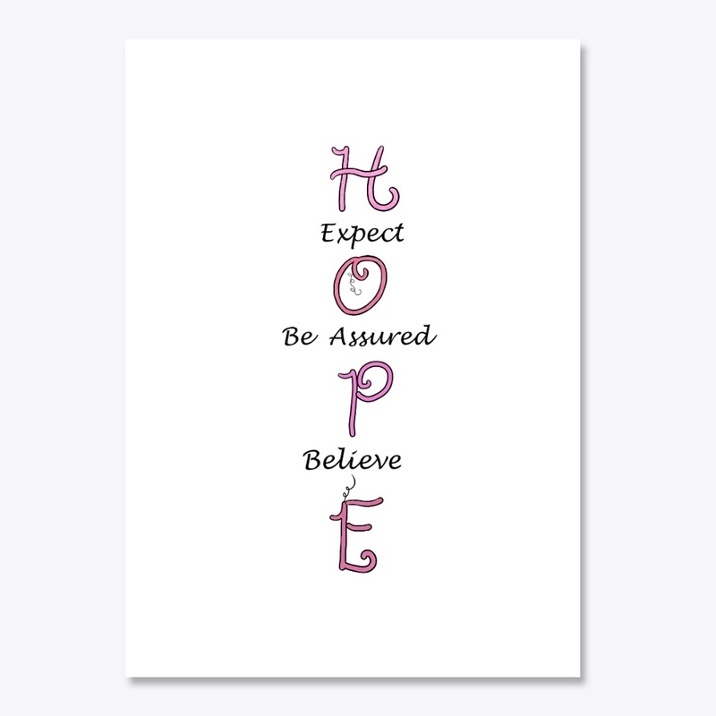 Hope Word Art in Shades of Pink
