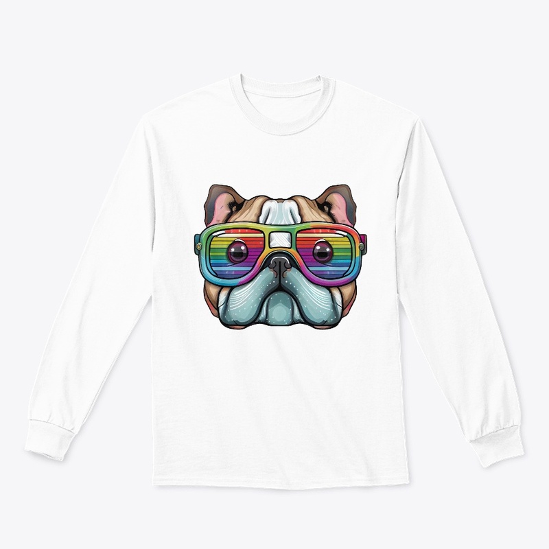 Cute Grumpy Kawaii Bulldog Vaporwave