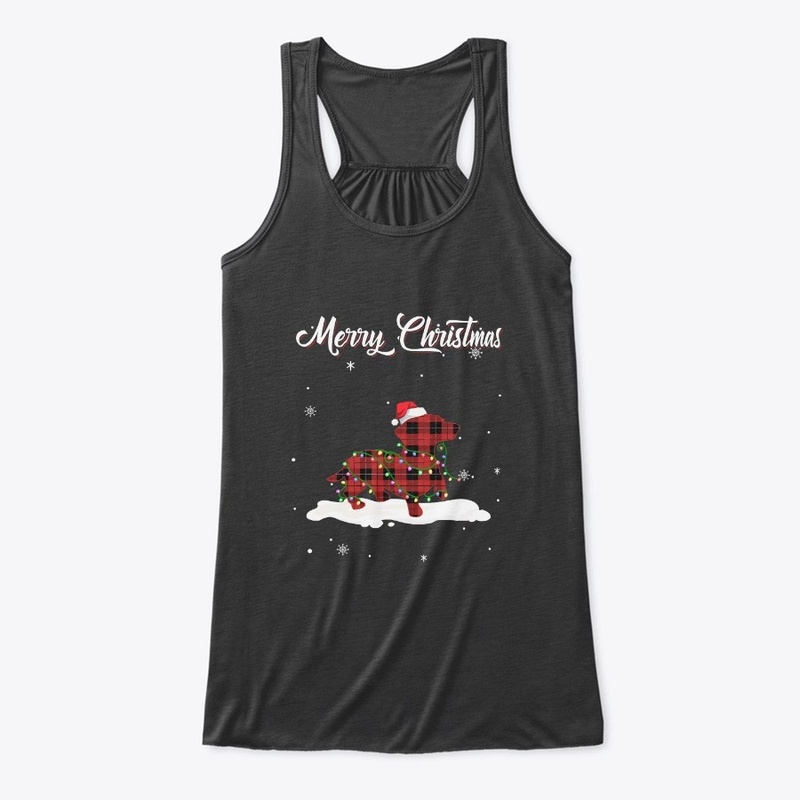 Dachshund Christmas Red Plaid Dog Lover