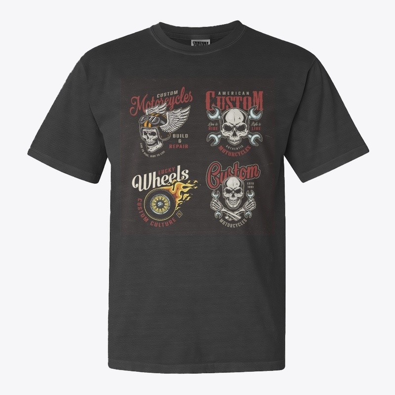 Skeleton Motorcycle T-Shirt Design 
