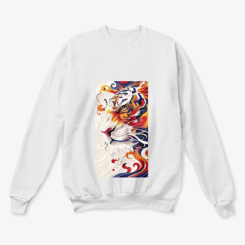 Tiger Print Crewneck Sweatshirt