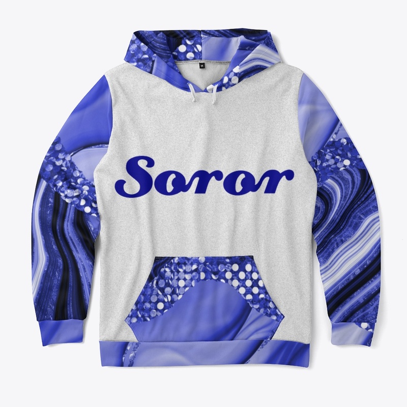 Blue and White Sparkly Soror 